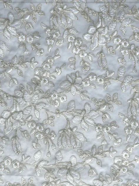 Beautiful Cording Thread Work Sequins Embroidery fabric #8094 thumb 3