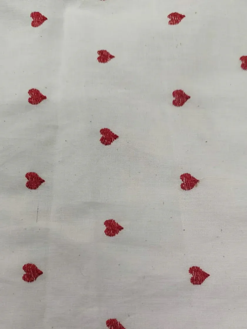 Cotton Heart Shape Kurti Embroidery Fabric #13355 thumb 2