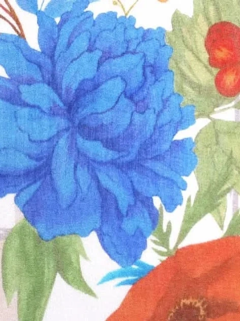 Cream Floral Muslin Fabric for Beachwear [B-1- MAdhAv n-1752- Allover-M1 ] thumb 3