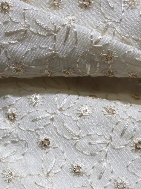 Designer Off White Embroidered Sherwani Fabric #13917