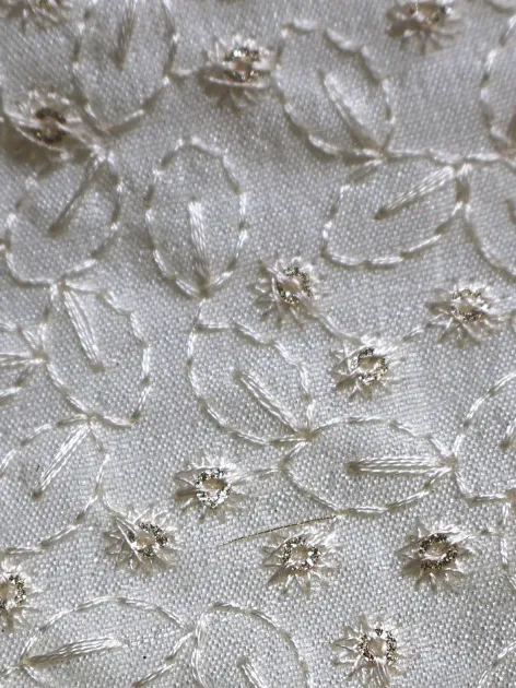 Designer Off White Embroidered Sherwani Fabric #13917 thumb 2