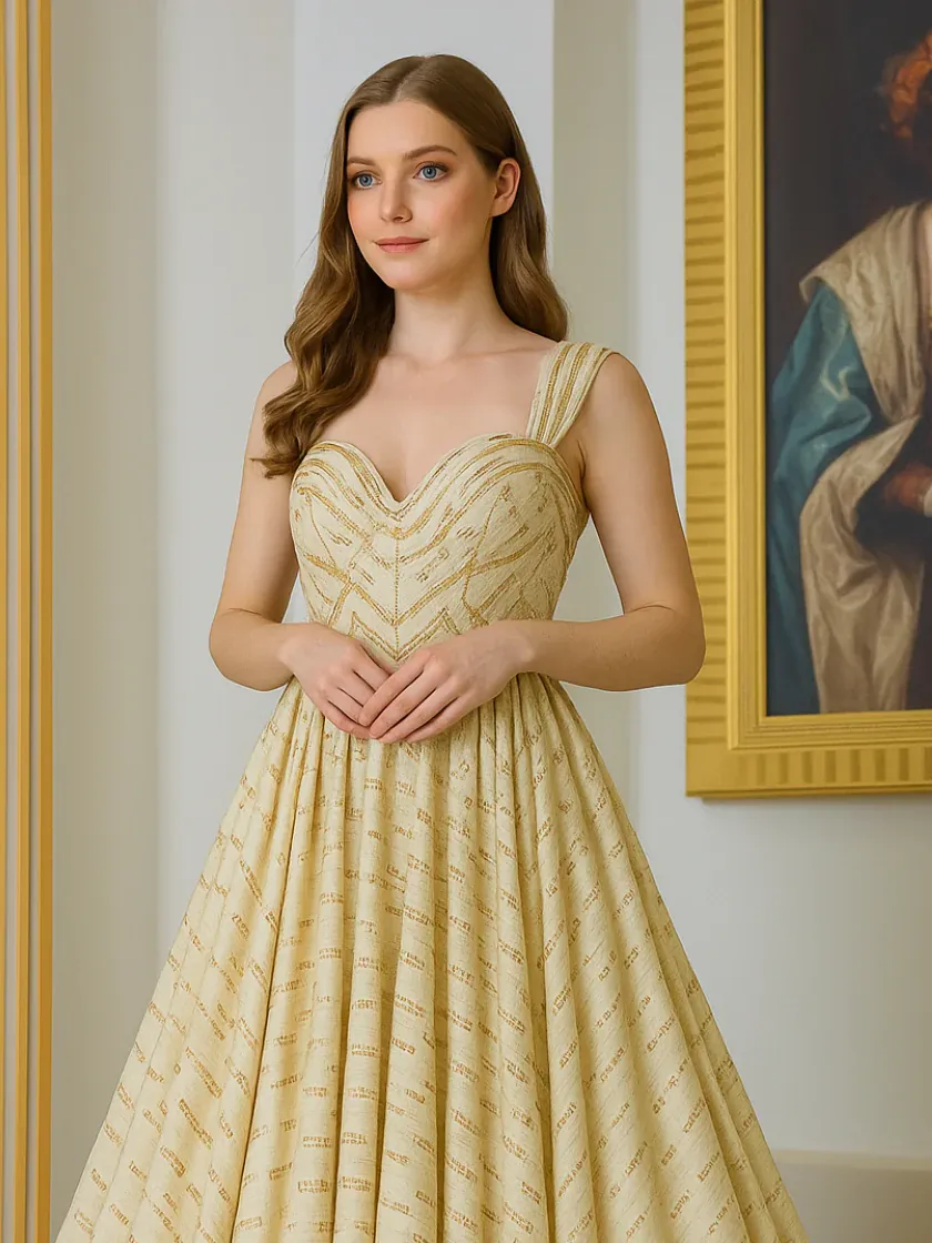 Gold Sequins Allover Embroidery Fabric #6648 thumb 2