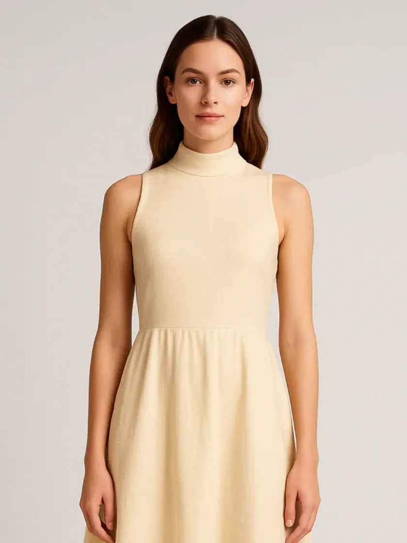 Plain Dyeable Pure Mull Cotton Fabric - Off White Color #MF110 thumb 2