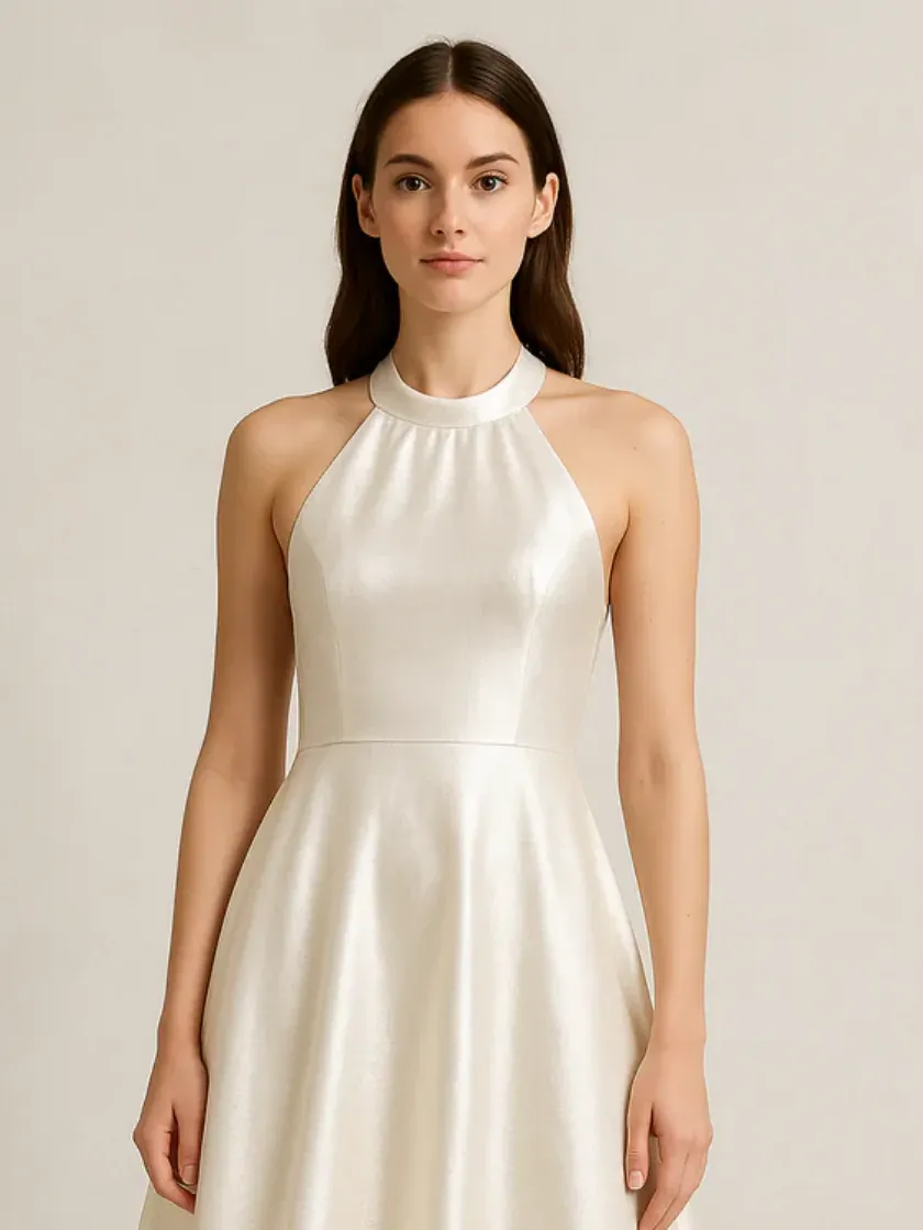 Plain Dyeable Pure Tissue Silver Fabric #MF121 thumb 2